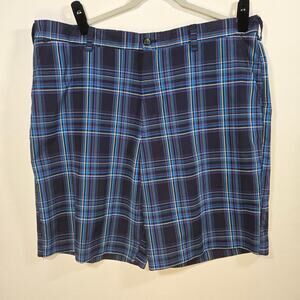 Izod Mens Perform X Blue Plaid Golf Shorts. Size 40